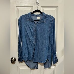 Denim button down with star design